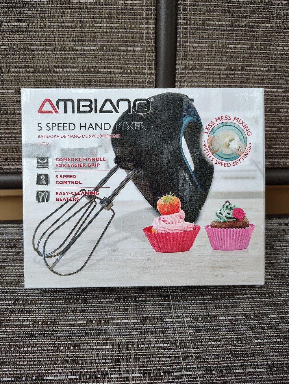 Electric Hand Mixer By Ambiano 5 Speed 150 W. Beat, Mix, Whip. NEW In Box.